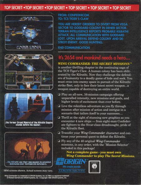 Category:the Secret Missions - Wing Commander Encyclopedia